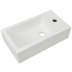 Lavatório + abertura torneira cerâmica branco 46x25,5x12 cm