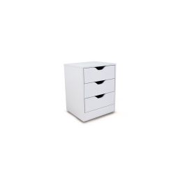 Mesa de cabeceira trillo 3 gavetas branco 50x40cm