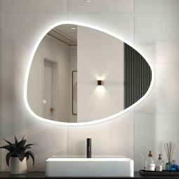 Aica espelho de casa de banho LED 100×80 cm, regulável em três cores