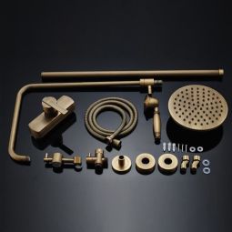 Coluna de duche - auralum - misturador com chuveiro fixo - chuveirinho incl