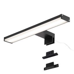 LED 8w 30cm ip44 parede, slim, alumínio negro, branco neutro