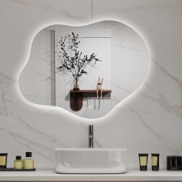 Espejo de baño aica LED 100 x 66cm con antivaho,forma irregular