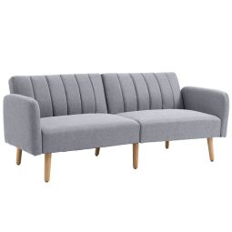 Sofá cama 2 lugare 173x75x73cm poliéster, espuma e madeira color gris