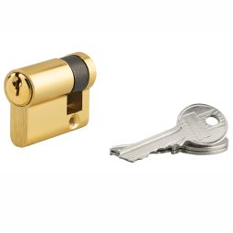 Cilindro latonado com três chaves 30x10mm