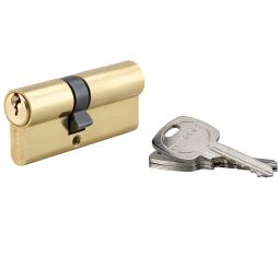 Cilindro padrão latonado com três chaves 30x30mm