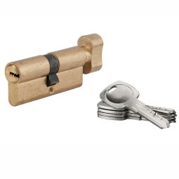 Cilindro 5G com botão de latão reversível com cinco chaves 35x35mm