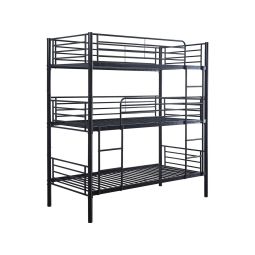 Beliche triplo de metal "havin" - 90 x 190 cm - preto