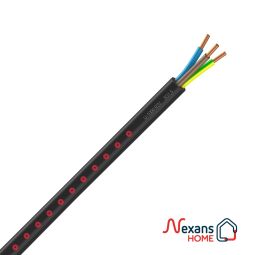U-1000 R2V 3x1,5mm Nexans com cabo preto rolo 10m
