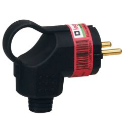 Ficha borracha com anilha Legrand preta