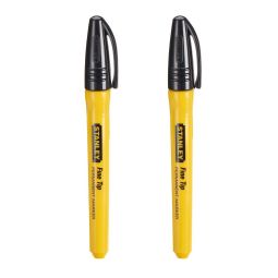 Marcador de ponta fina preto 2 unidades stanley