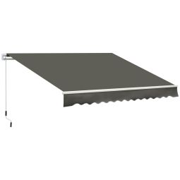 Toldo manual 350x250 cm tecido poliéster, alumínio e ferro color gris