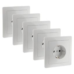 5 tomadas schuko branco