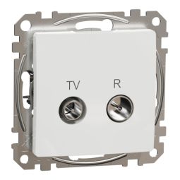 Tomada TV/FM New Sedna intermediária branca