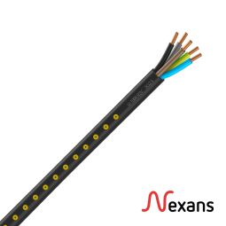 U-1000 R2V 5x2,5mm cabo preto Nexans cortados 1m