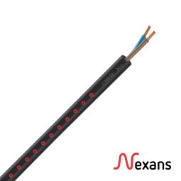 U-1000 R2V 2x1,5mm Nexans com cabo preto cortado 1m