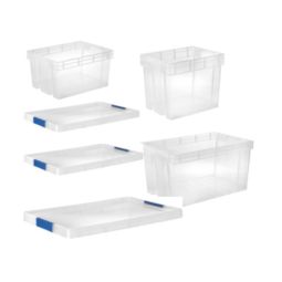 Set 3 caixas transparentes com tampa xag0