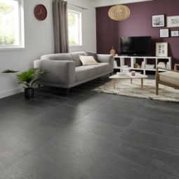Pavimento porcelânico efeito pedra antracite 30x60cm C1 Natural