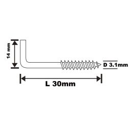 Pack 10 escápulas roscadas brancas Diall 30 x 14 mm