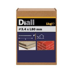 Prego para alvenaria 3,4 x 80 mm Diall 1 kg