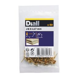 Tacha de estofador em latão 8 mm Diall 50 unidades