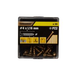 20 parafusos para madeira pozidriv premium 4 x 16 mm Turbodrive