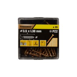 20 parafusos para madeira pozidriv premium 3 x 30 mm Turbodrive