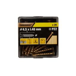 20 parafusos para madeira pozidriv premium 4,5 x 40 mm Turbodrive