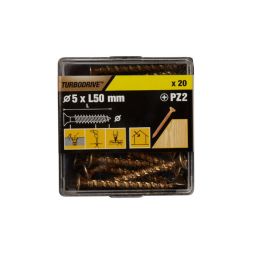 20 parafusos para madeira pozidriv premium 5 x 50 mm Turbodrive