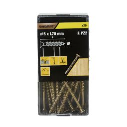 20 parafusos para madeira pozidriv premium 5 x 70 mm Turbodrive