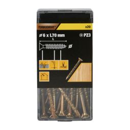 20 parafusos para madeira pozidriv premium 6 x 70 mm Turbodrive