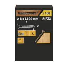 100 parafusos para madeira pozidriv premium 6 x 100 mm Turbodrive