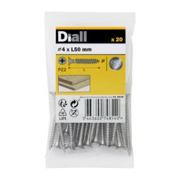 20 parafusos de aço inoxidável para madeira 4 x 50 mm Diall
