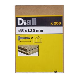 200 parafusos tirefond sextavados 5 x 30 mm Diall