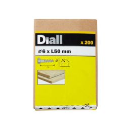 200 parafusos tirefond sextavados 6 x 50 mm Diall