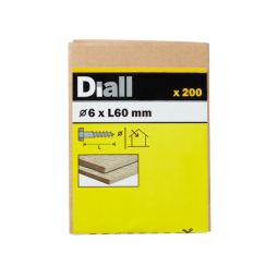 200 parafusos tirefond sextavados 6 x 60 mm Diall
