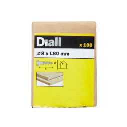 100 parafusos tirefond sextavados 8 x 80 mm Diall