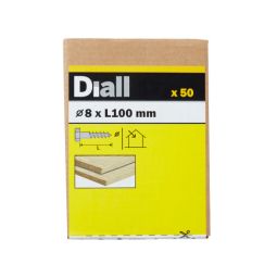 50 parafusos tirefond sextavados 8 x 100 mm Diall