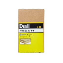 50 parafusos tirefond sextavados 8 x 140 mm Diall