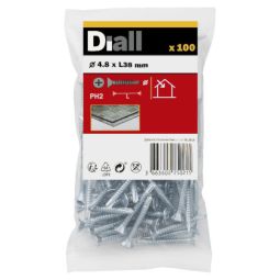 100 PARAFUSOS AUTO-ROSCANTES COM CABEÇA PLANA DE AÇO 4,8x38 MM