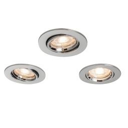 3 ENCASTRAVEIS LED "Caius" 4,9 W REDONDO CROMADO