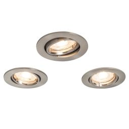 3 ENCASTRAVEIS LED "Caius" 4,9 W REDONDO CROMADO ESCOVADO