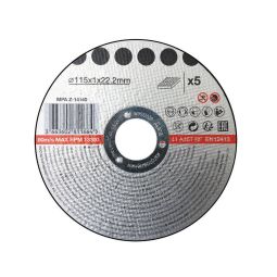 5 discos corte para metal 115 x 1 mm