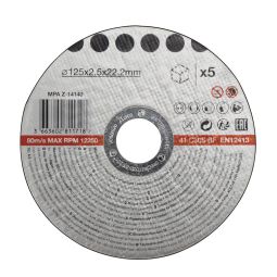 5 discos corte para pedra 125 x 2,5 mm