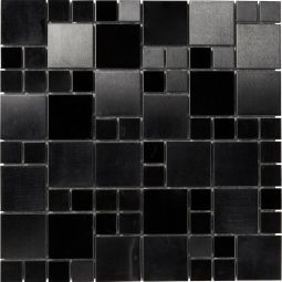 Malha de mosaico tourino preto 30 x 30 cm