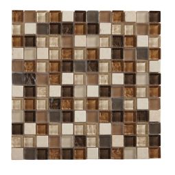 Malha de mosaico triesto castanho e bege 30 x 30 cm