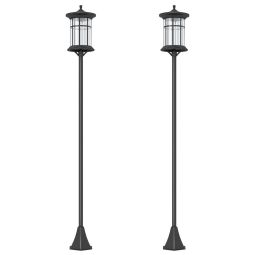 Candeeiros solar 23,5x23,5x184 cm aço inoxidável e abs Outsunny