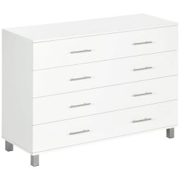 Cómoda com 4 gaveta 112x38,2x81cm color blanco Homcom