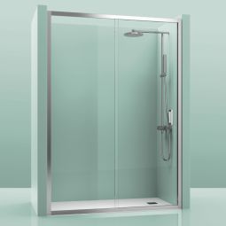 Divisória de duche fixa + deslizante montana prata transparente 140-145cm