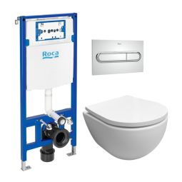 Roca duplo + pl1 dual cromo brillo + wc ab swiss soft-close