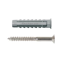 PACK 15 BUCHAS MACIÇAS SX COM PARAFUSO FISCHER 6 x 30 MM